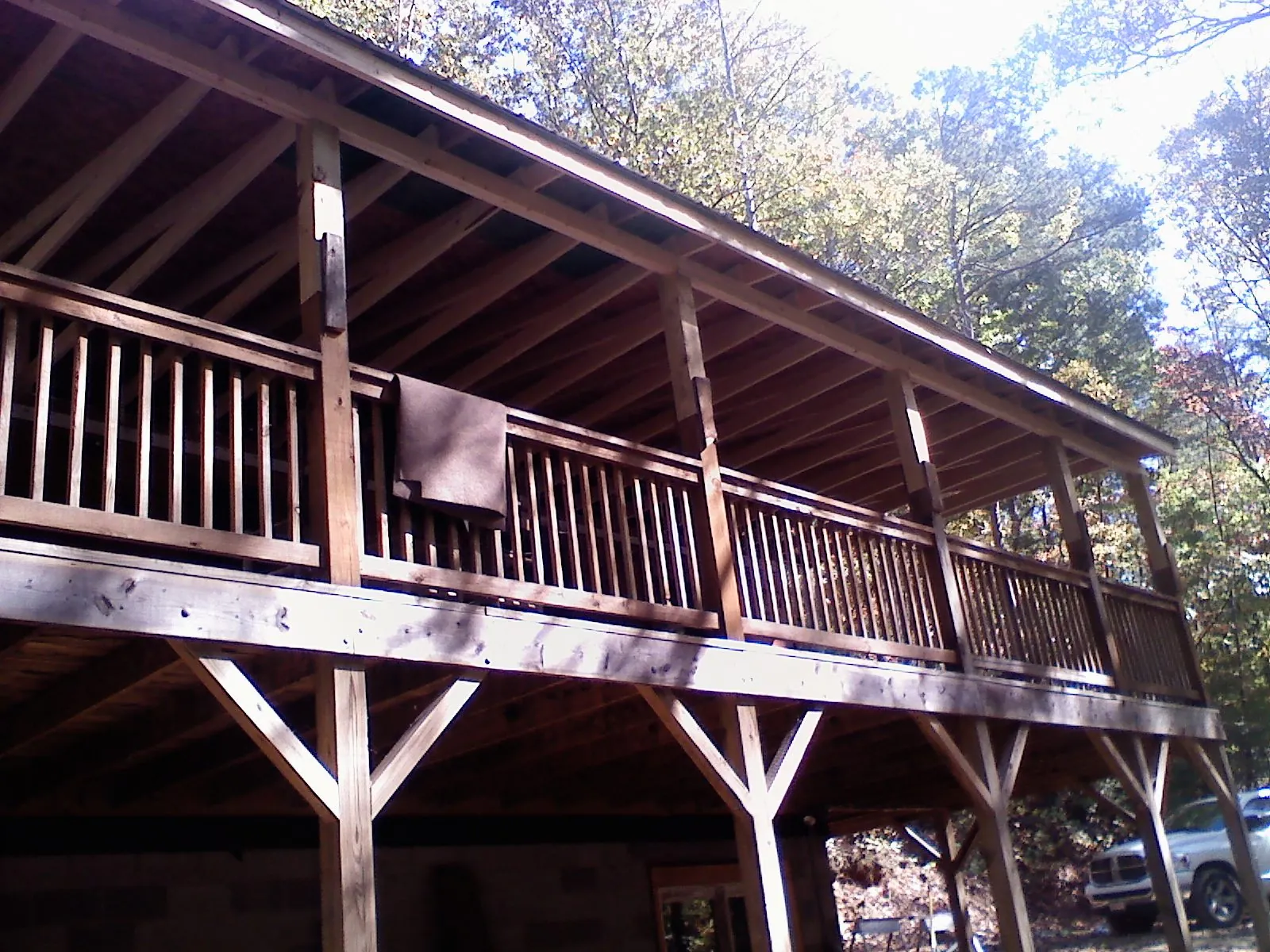 Timber framing under a new elevated porch and deck — Roof Leak Repair in Delaplane by Roofing Brothers